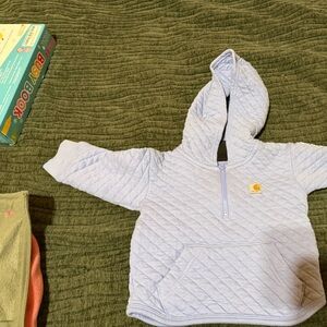 Carhartt Quilted Hoodie in Soft Blue